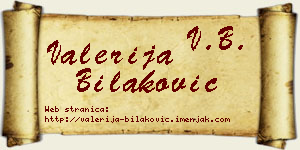Valerija Bilaković vizit kartica